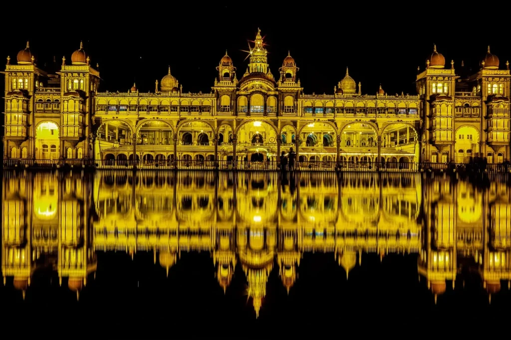 Mysore Palace ligted in the night