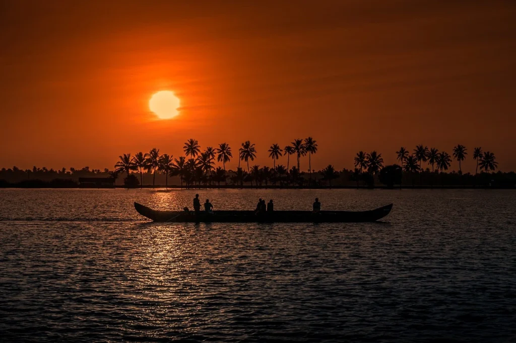 Sunset on Kerala Backwaters